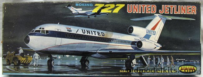Aurora 1/96 Boeing 727 United Jetliner, 353-250 plastic model kit